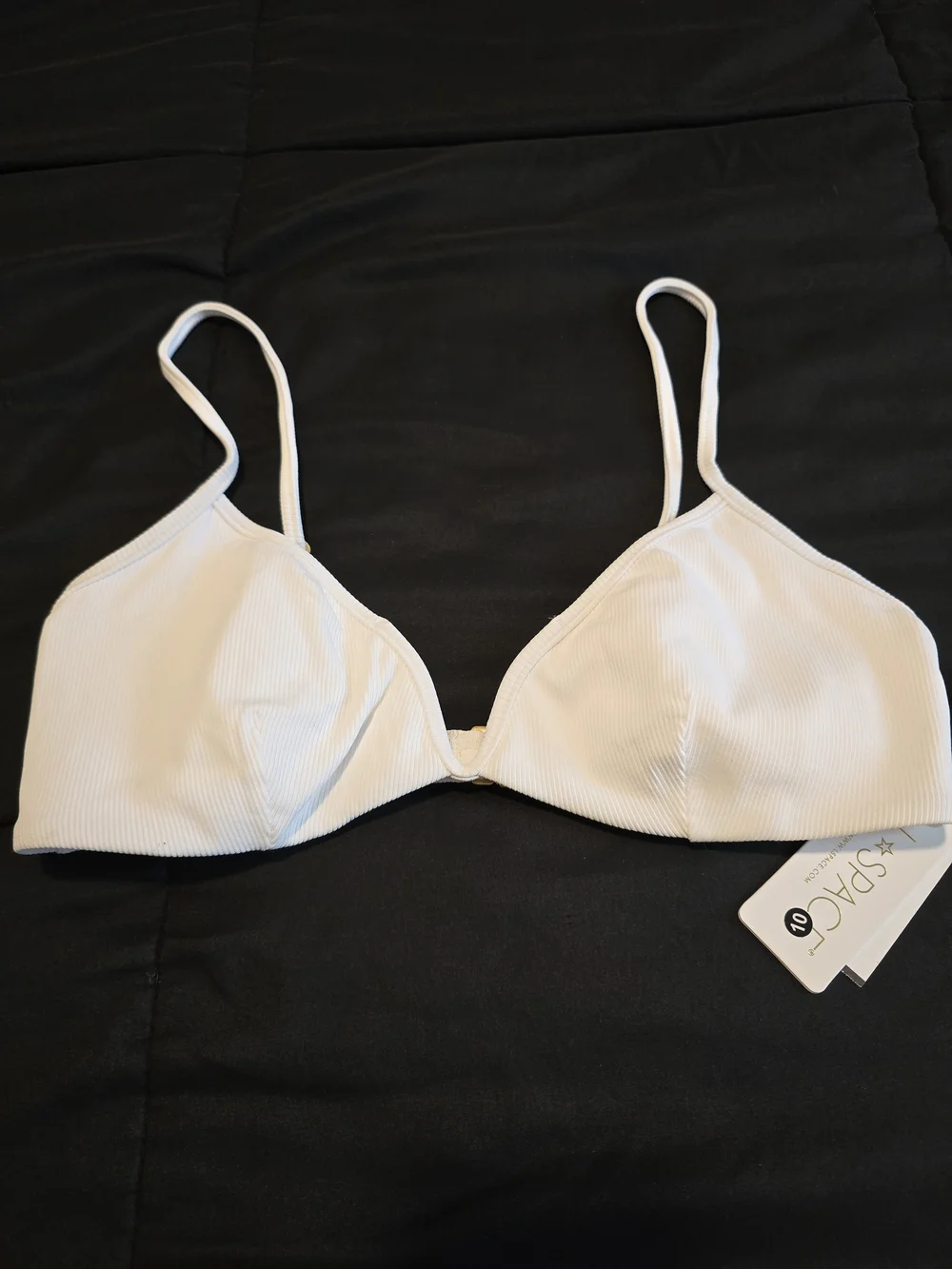 L*Space Womens Bikini Helena Top‎ Swimwear White NWT Size Large
